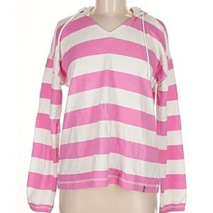 NWT T by Talbots Pink Striped Hoodie - Perfect Beach & Casual Hoodie